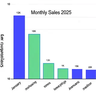 A bar chart showing monthly sales for January through June w