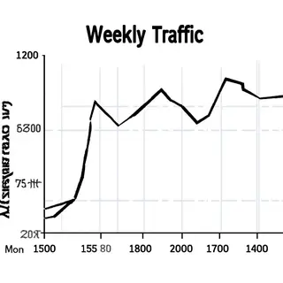 A simple line graph showing daily website visitors over one 