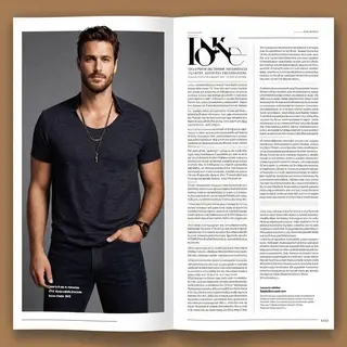 A magazine double-page spread with a left page containing a 