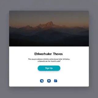 A landing page design with a hero header image at the top, a
