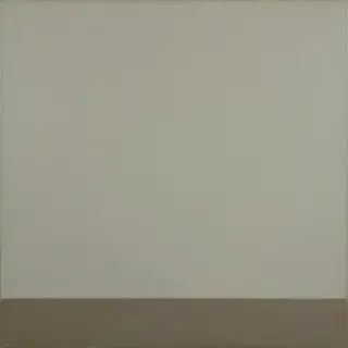 A still life painted in anxious minimalism — sparse composit