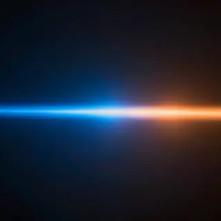 A cinematic frame with blue and orange anamorphic lens flare