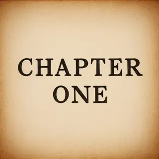 The word 'CHAPTER ONE' typed on aged paper with a vintage ty