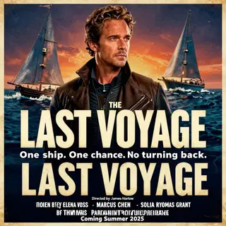 A vintage movie poster for 'THE LAST VOYAGE' featuring a tag
