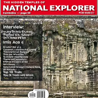 A magazine cover titled 'NATIONAL EXPLORER' with cover lines