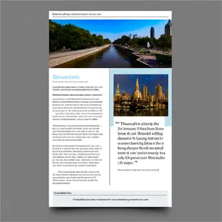 A newsletter layout with a banner image header, a two-column