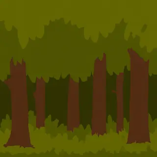 A forest scene where the foliage is precisely #2D5F2D (dark 