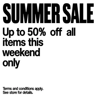 A poster with headline 'SUMMER SALE' in large bold text, bod
