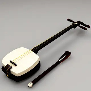 A traditional Japanese shamisen instrument with accurate thr