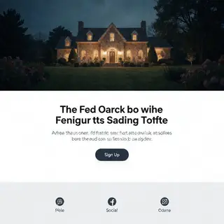 A landing page design with a hero header image at the top, a
