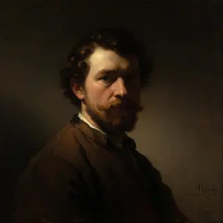 A portrait lit with classic Rembrandt lighting — triangle of