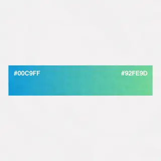A horizontal banner with a gradient from #00C9FF (cyan) on t