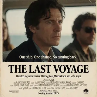 A vintage movie poster for 'THE LAST VOYAGE' featuring a tag