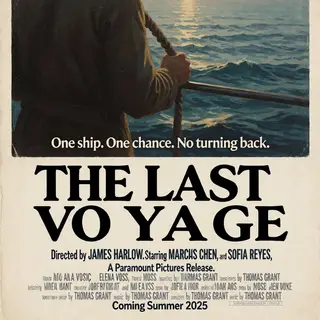 A vintage movie poster for 'THE LAST VOYAGE' featuring a tag