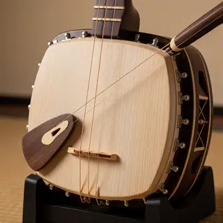 A traditional Japanese shamisen instrument with accurate thr