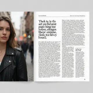A magazine double-page spread with a left page containing a 