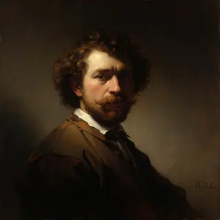 A portrait lit with classic Rembrandt lighting — triangle of