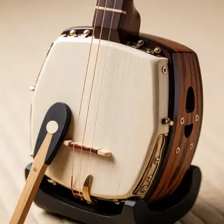 A traditional Japanese shamisen instrument with accurate thr