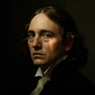 A portrait lit with classic Rembrandt lighting — triangle of