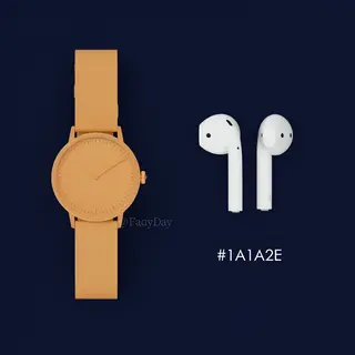A product flat-lay on a #1A1A2E (deep dark blue) background,