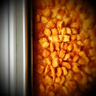 A food photograph shot from above at 35mm f/2.8 with natural