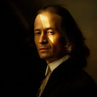 A portrait lit with classic Rembrandt lighting — triangle of