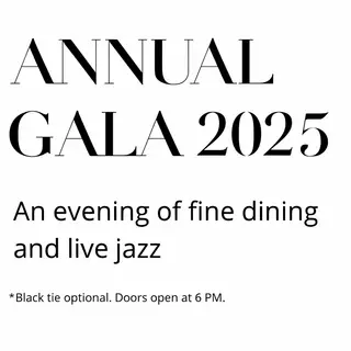 An event banner with headline 'ANNUAL GALA 2025' at the top 