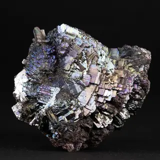 A specimen of bismuth crystal showing accurate iridescent ox