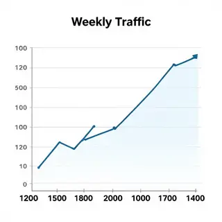 A simple line graph showing daily website visitors over one 