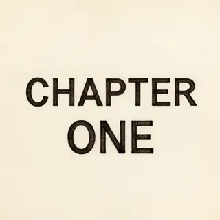 The word 'CHAPTER ONE' typed on aged paper with a vintage ty