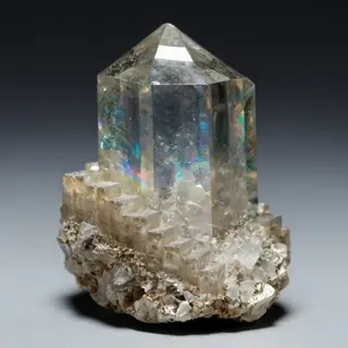 A specimen of bismuth crystal showing accurate iridescent ox