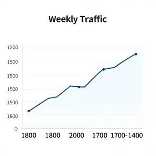 A simple line graph showing daily website visitors over one 