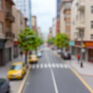 A tilt-shift photograph of a city street making real-life lo