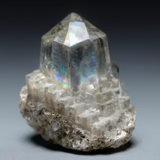 A specimen of bismuth crystal showing accurate iridescent ox