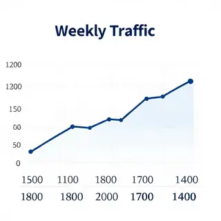 A simple line graph showing daily website visitors over one 