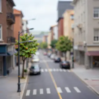A tilt-shift photograph of a city street making real-life lo
