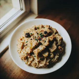 A food photograph shot from above at 35mm f/2.8 with natural