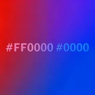 A smooth gradient on a wall going from #FF0000 (red) on the 