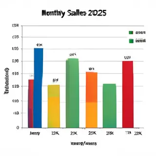 A bar chart showing monthly sales for January through June w