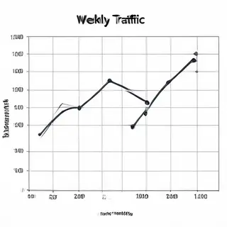 A simple line graph showing daily website visitors over one 