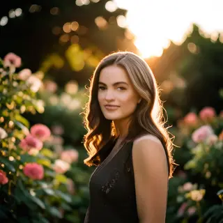 A portrait shot at 85mm f/1.4 with creamy bokeh background, 