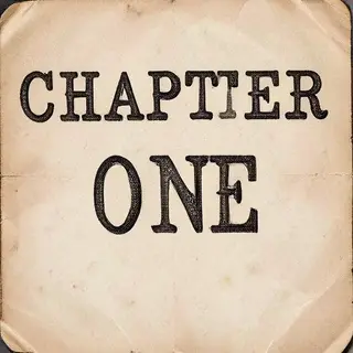 The word 'CHAPTER ONE' typed on aged paper with a vintage ty