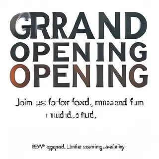 A flyer with large title 'GRAND OPENING', subtitle 'Join us 