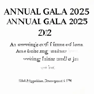 An event banner with headline 'ANNUAL GALA 2025' at the top 