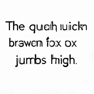 The sentence 'The quick brown fox jumps high' in clean black