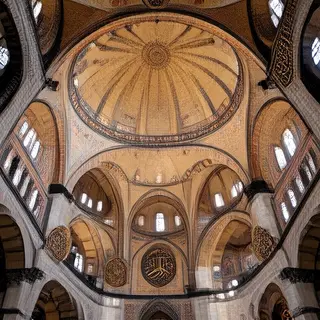 The Hagia Sophia interior showing the massive central dome, 