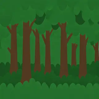 A forest scene where the foliage is precisely #2D5F2D (dark 