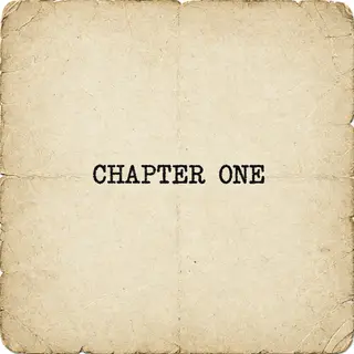 The word 'CHAPTER ONE' typed on aged paper with a vintage ty
