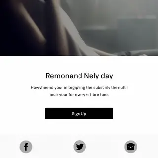 A landing page design with a hero header image at the top, a