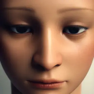 A face showing quiet melancholy — downcast eyes, slightly dr